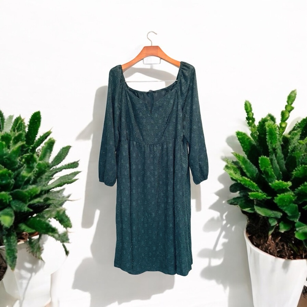 Women's BloomChic Dark Green Off Shoulder Textured Dress